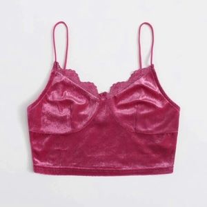Shein Velvet Pink Top